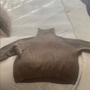Free People Taupe Turtleneck Sweater